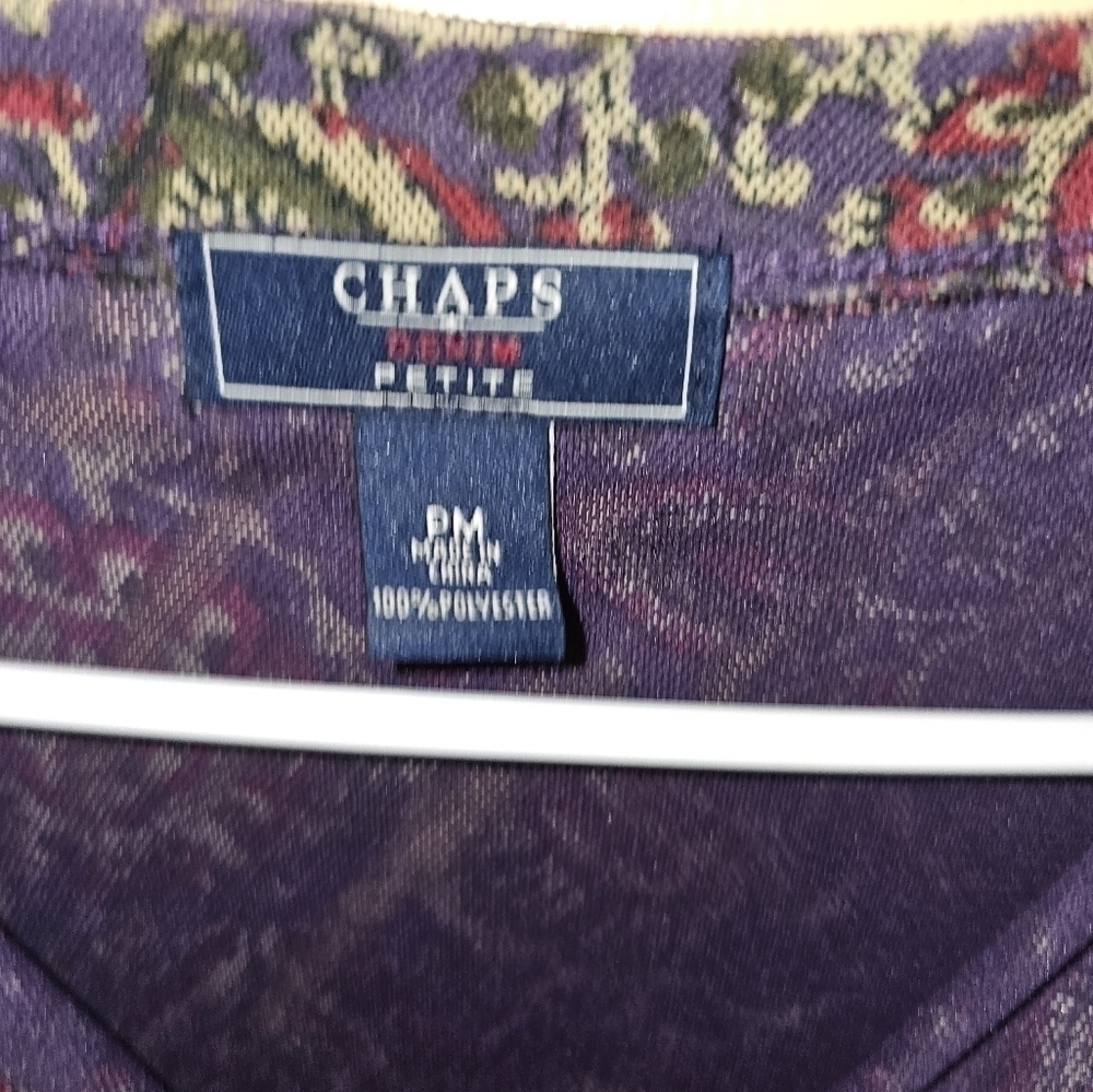 Blouse by Chaps Denim Petite SZ PM. - Picture 2 of 4